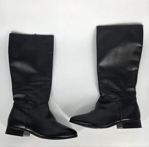 Naturalizer Black Leather Knee High Riding Boots Women's 10 M